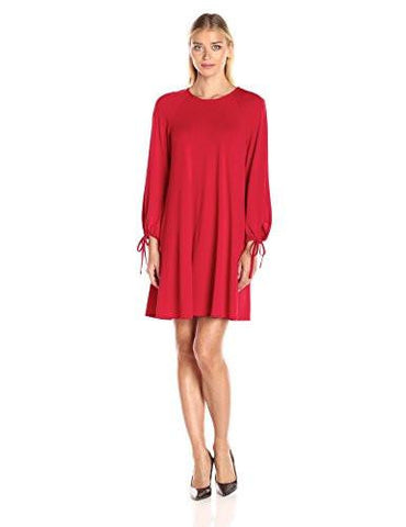 Karen Kane TieSleeve Swing Dress, Red, Xs