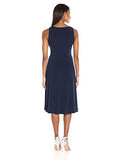 2 Piece Solid Jacket And Dress Set, Navy, 12
