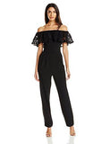 Eliza J Jumpsuit With Ruffle Flounce, Black, 8