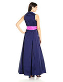 Solid Shirt Dress Gown, Navy, 4