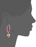 Harlem Pink And Gold Heart Hoop Earrings