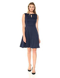 ALine Dress With Keyhole, Navy, 14