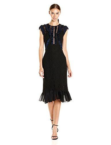 Sleeveless Vien Lace Dress, Black/Navy, 0
