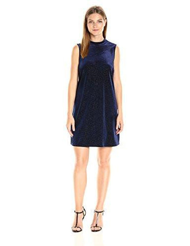 Contrast Bk Aline Dress Navy S