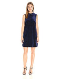 Contrast Bk Aline Dress Navy S