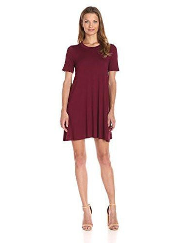 Bcbgeneration Easy Short Sleeve Swing Dress Wine Red Small