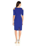 Elbow Sleeve Cold Shoulder Dress, Royal, 12