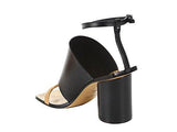 Maison Martin Margiela Black Leather High Heel Sandals Shoes Size: 38 It