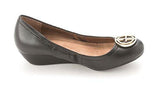 Skoutt Closed Toe Leather Wedge Pumps Black Size 10