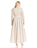 Jessica Howard Plus Size 3/4 Sleeve Ballgown, Beige, 16W