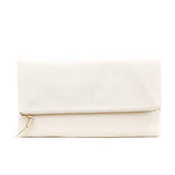 Bysummer Markfran Oversized Foldover Clutch Ivory