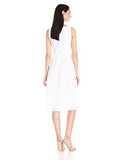 All Over Eyelet Deep Halter V Neck Dress, White, 14