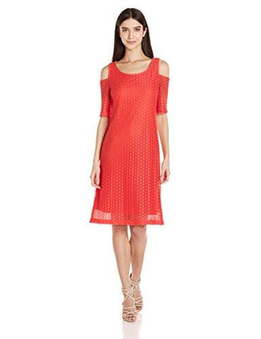 Nine West Cold Shoulder Dress Fire Glow 14