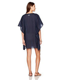 Ajour Poncho Cover Up Navy Blue Xs