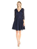 Eliza J Lace Fit And Flare Dress, Navy, 14