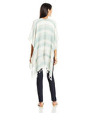 Striation Stripes Ruana, Aquamarine, One Size