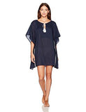 Ajour Poncho Cover Up Navy Blue Xs