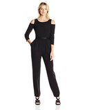 Eliza J Jumpsuit With Cold Shoulders, Black, 4