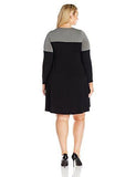 Plus Size Colorblock Maggie Trapeze Dress, Black/Gray, 2X