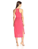 Fauxwrap Midi Dress Bright Coral Medium