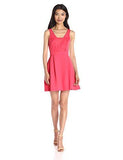 Bcbgeneration Woven Lace Insert Sleeveless Dress Bright Coral 4