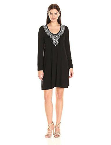 Embroidered Taylor Dress, Black, M