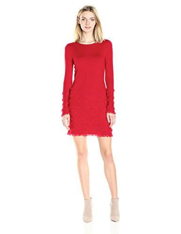 Sass Long Sleeve Fringe Sweater Dress Ruby Rose S