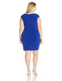 Jessica Howard Plus Size Side Ruched Sheath Dress, Royal, 14W