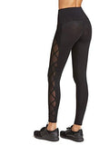 Sweatyrocks Yoga Leggings High Waist Cutout Mesh Insert Active Tights Black M