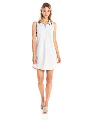 Sleeveless Aline Cargo Pocket Dress Dusty Blue Combo Xxsmall