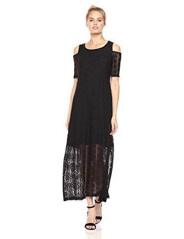 Nine West Lace Cold Shoulder Maxi Black 16