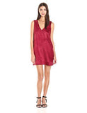 Bcbgeneration Faux Suede Seamed Aline Dress Deep Red Small