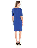 Ellen Tracy Ponte 3/4 Sleeve Dress, Cobalt, 2