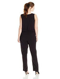 Karen Kane PlusSize Zip Front Jumpsuit, Black, 2X