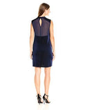 Contrast Bk Aline Dress Navy S