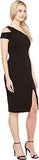 Crepe Scuba One Shoulder, Black, 12