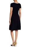 Short Sleeve Ribbed Dress For In Black, Small