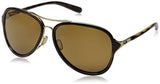 Kickback Oo410202 Polarized Aviator Sunglasses, Gold Satin, 58 Mm