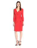 Solid Faux Wrap Dress Tomato 6