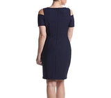 Jessica Howard Petite Elbow Sleeve Cold Shoulder, Navy, 14P