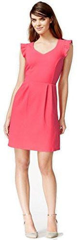 Maison Jules Textured FlutterSleeve Dress Fresh Coral, Small