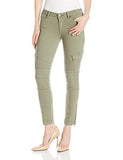 True Religion Halle Mid Rise Super Skinny Crop Cargo Jean, Burnt Olive, 26