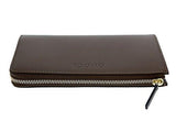 Margaux Calf Leather Quarter Zip Wallet 332747 2527 Brown