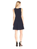 Seamed Fit And Flare Dress, Navy, 4