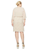 Jessica Howard Plus Size Wing Collar Jacket Dress, Champagne, 16W