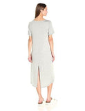 Gray Cuffed Tee Shirt Dress Heather Grey Large