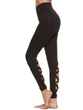 Sweatyrocks Cutout Leggings Skinny Yoga Pants Runing Jogger Active Tight #2Black M