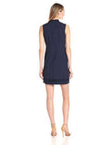 Eliza J Mandarin Collar Shift, Navy, 4