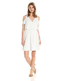 Cold Shoulder Overlay Dress Light Heather Grey Xxsmall