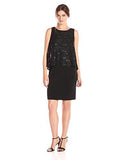 High Low Sequin Popover Dress, Black, 16
